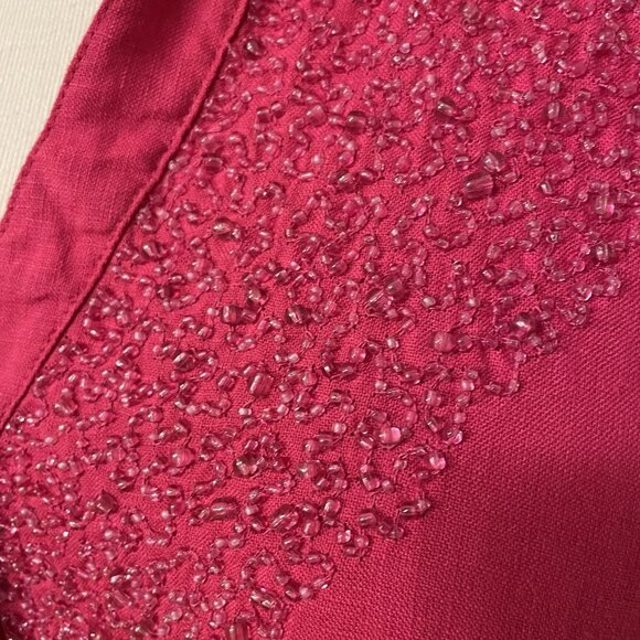 Chicos Pink Linen Beaded Button-Up Womens Shirt Size 3 - Picture 3 of 6